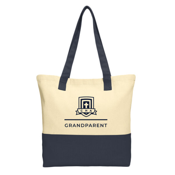 Port Authority® Colorblock Cotton Tote - Printed Logo Thumbnail